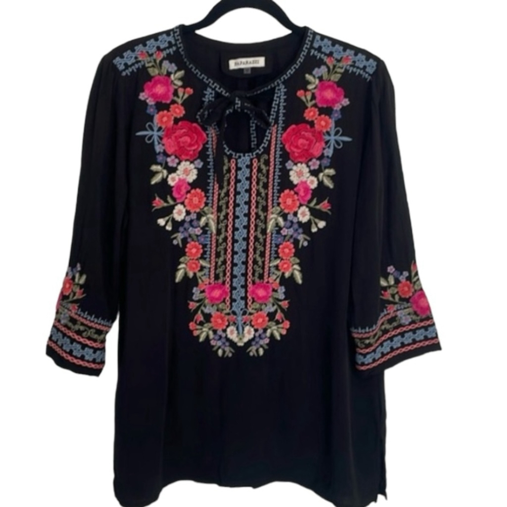 Paparazzi Floral Embroidered Tunic Top